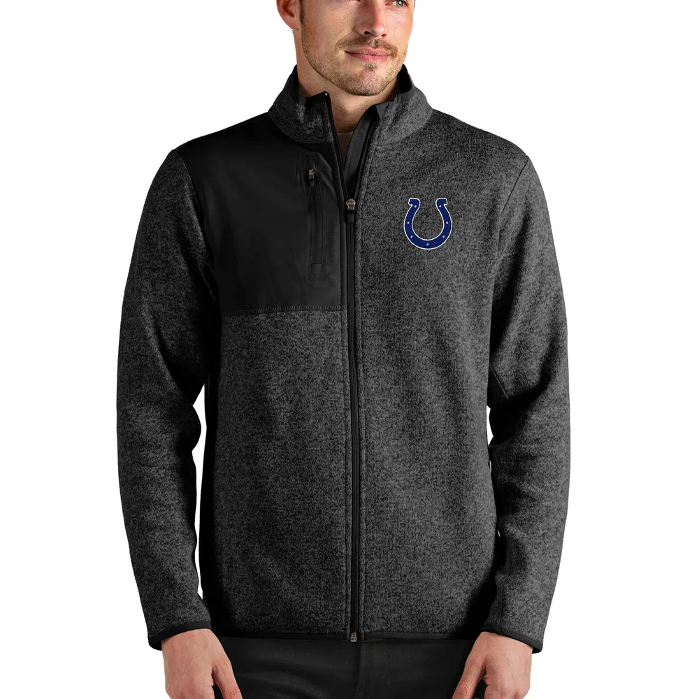 Indianapolis Colts Antigua Fortune Quarter-Zip Pullover Jacket - Heather  Black