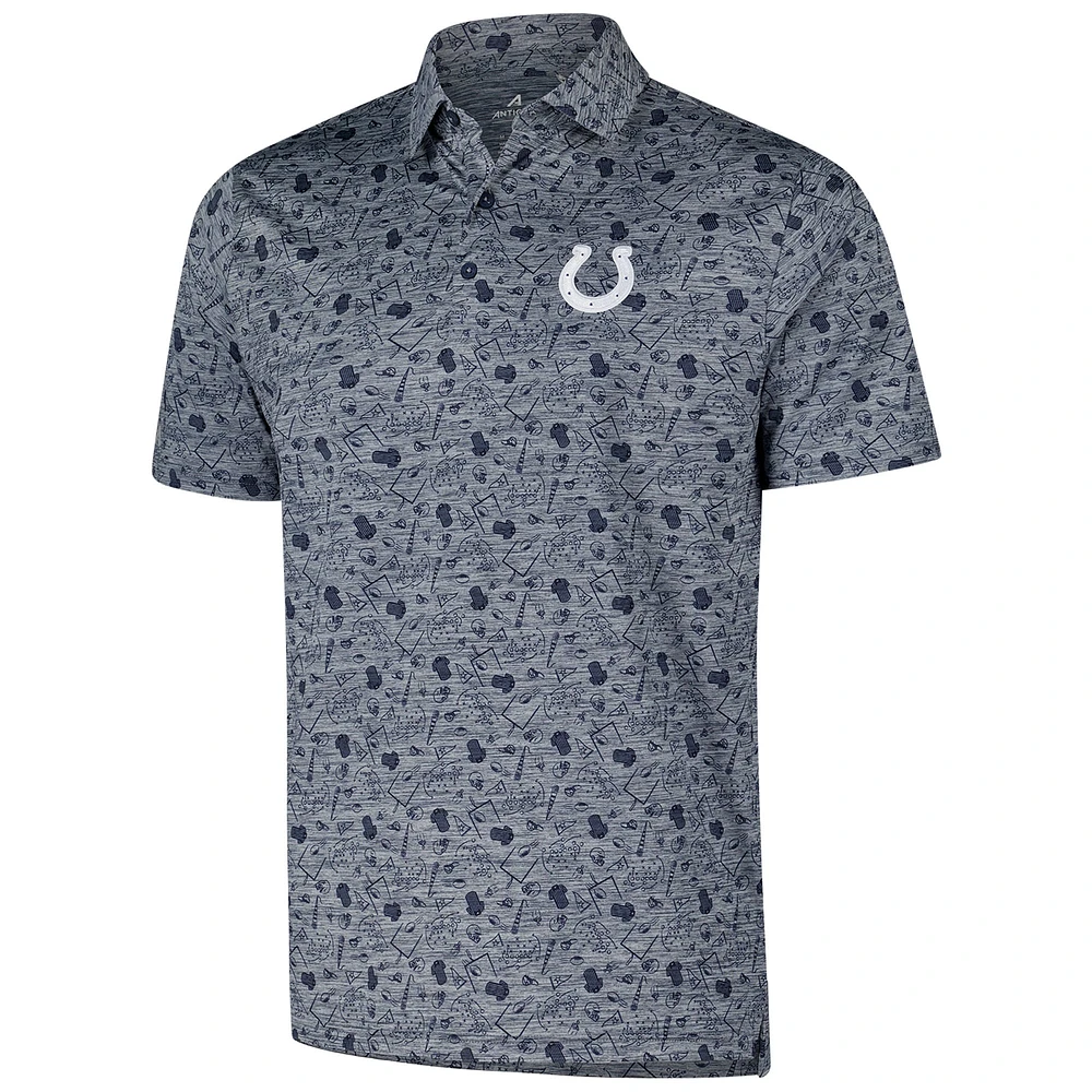 Men's Antigua Heather Navy Indianapolis Colts Relentless Polo