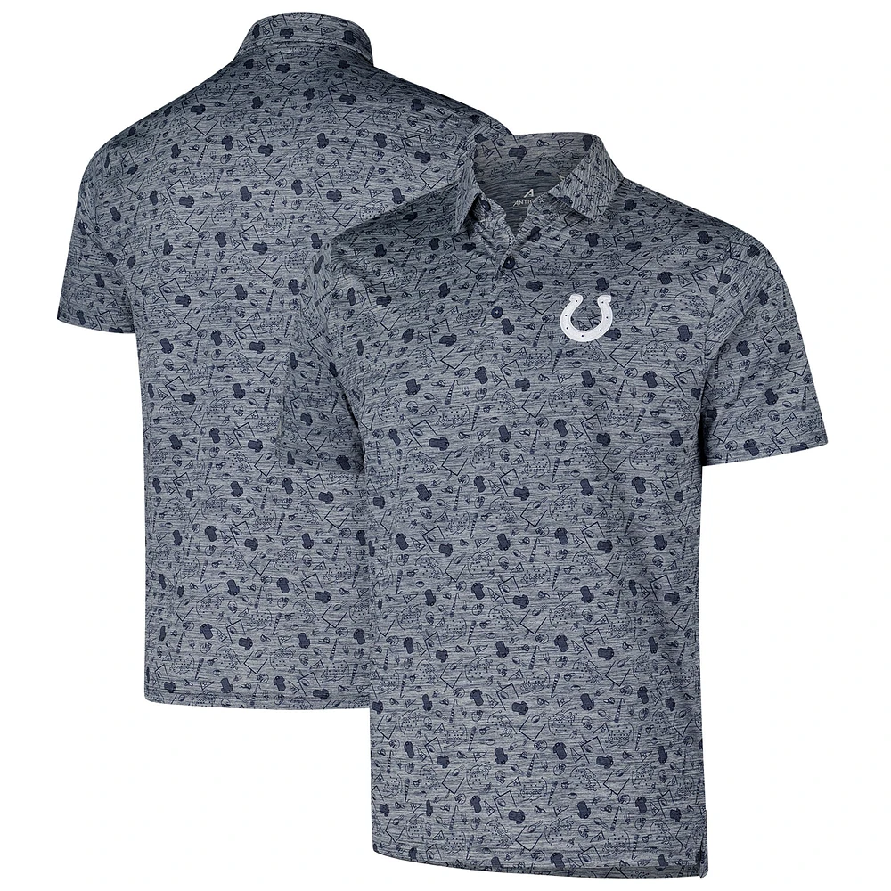 Men's Antigua Heather Navy Indianapolis Colts Relentless Polo