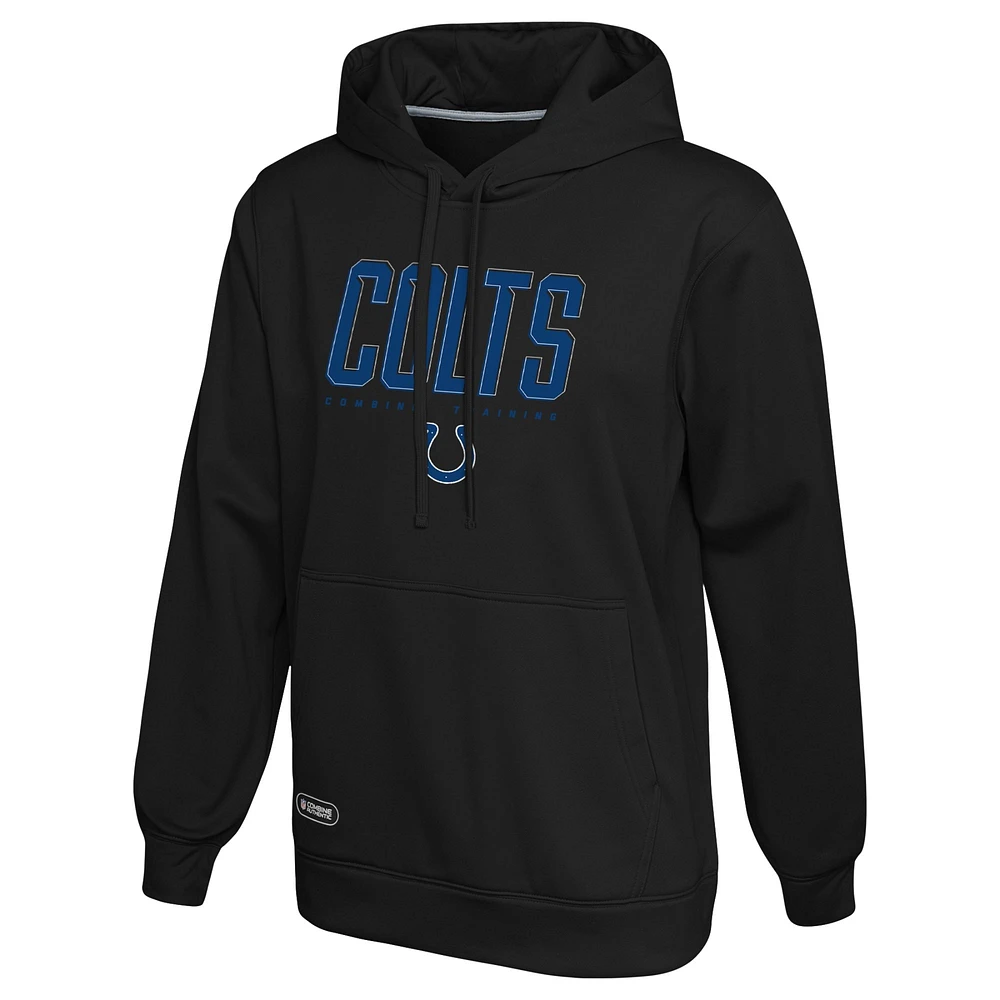 Sweat à capuche noir authentique pour homme Indianapolis Colts Combine