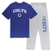 Men's Concepts Sport Royal/Heather Gray Indianapolis Colts Big & Tall T-Shirt Pants Sleep Set