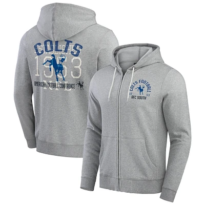 Sweat à capuche zippé rayures vintage Indianapolis Colts pour homme de la collection Darius Rucker Fanatics