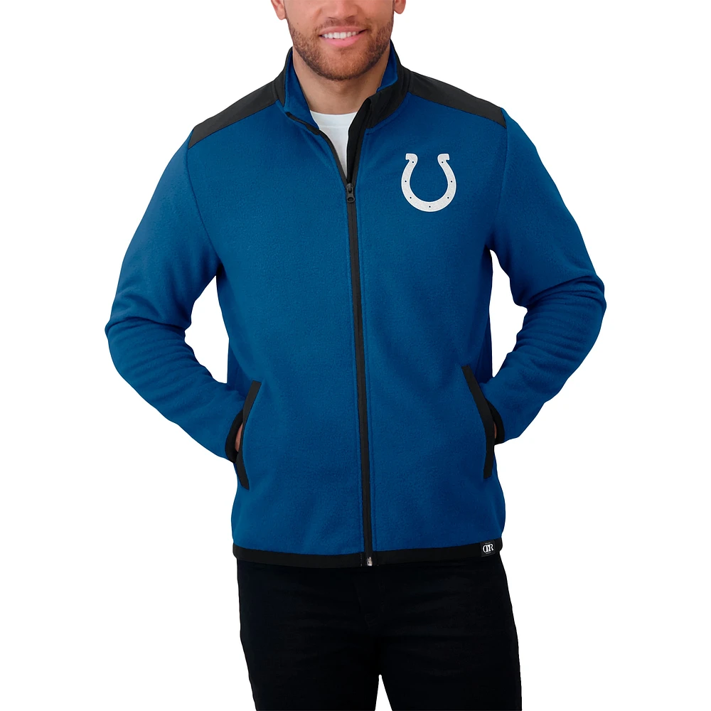 Veste polaire à fermeture éclair intégrale color block pour homme de la collection Darius Rucker Fanatics Royal Indianapolis Colts