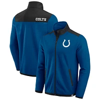 Veste polaire à fermeture éclair intégrale color block pour homme de la collection Darius Rucker Fanatics Royal Indianapolis Colts