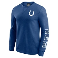 Men's Darius Rucker Collection by Fanatics Royal Indianapolis Colts Washed Waffle-Knit Long Sleeve T-Shirt