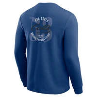 Men's Darius Rucker Collection by Fanatics Royal Indianapolis Colts Washed Waffle-Knit Long Sleeve T-Shirt