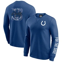 T-shirt à manches longues en tricot gaufré délavé pour homme de la collection Darius Rucker par Fanatics Royal Indianapolis Colts