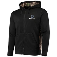 Dunbrooke Black/Realtree Camo Indianapolis Colts Decoy Tech Fleece Sweat à capuche entièrement zippé pour homme