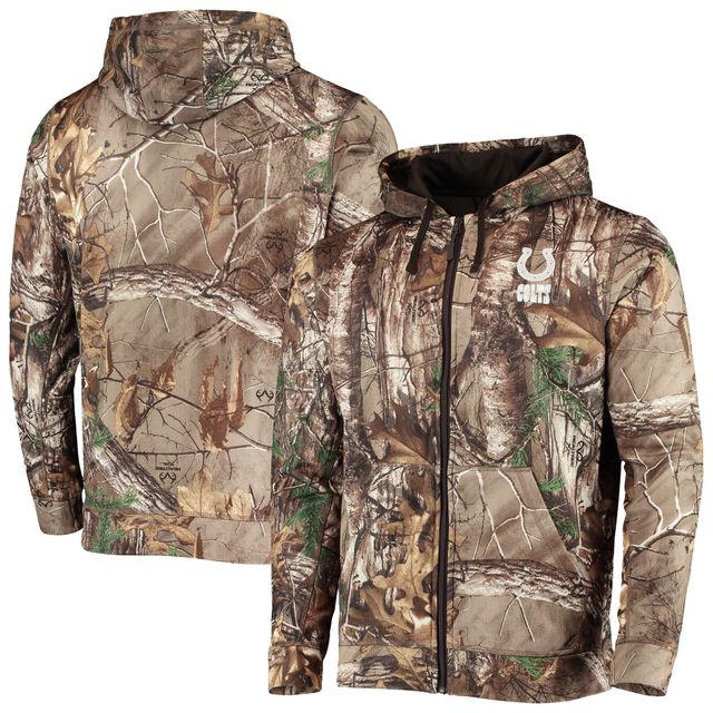 Chandail à capuchon entièrement zippé Dunbrooke Realtree Camo Indianapolis Colts Trophy Tech Fleece pour homme