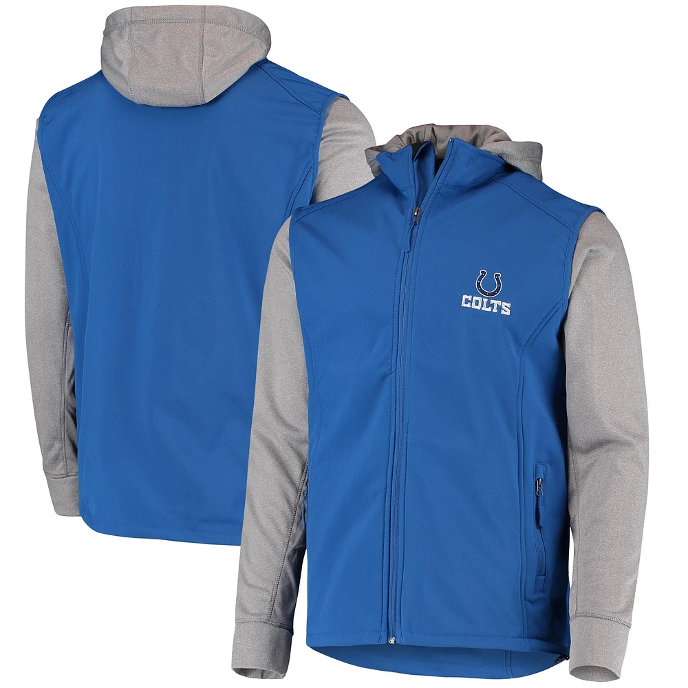 Veste à glissière intégrale Dunbrooke Royal/Gris Indianapolis Colts Alpha pour hommes