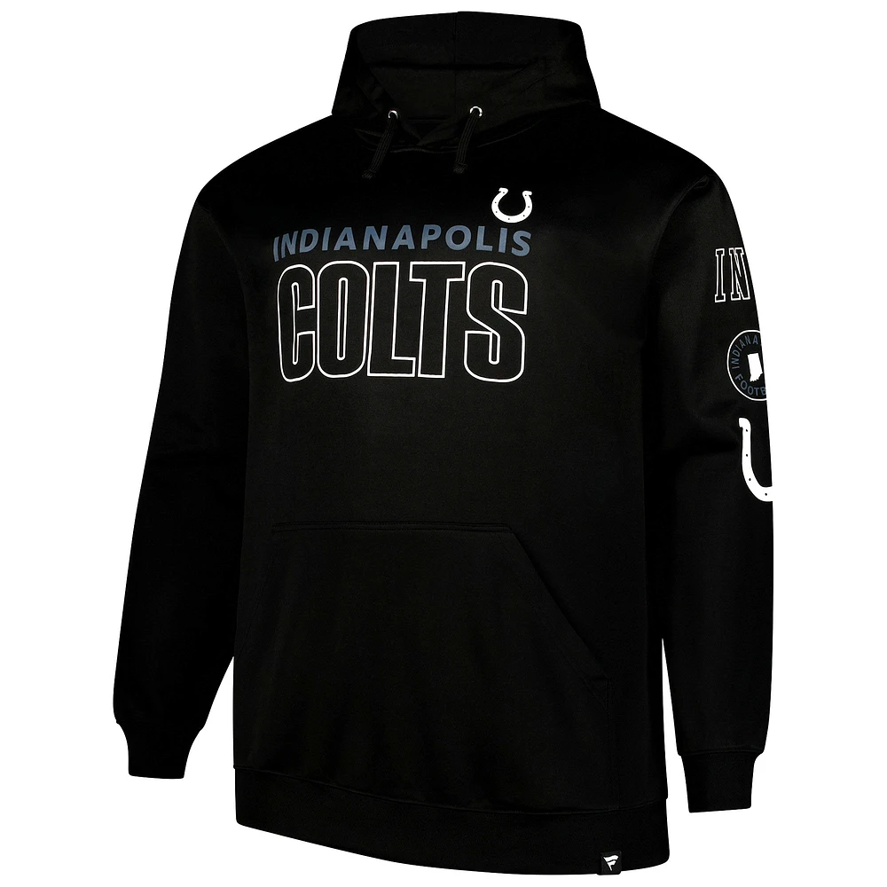 Men's Fanatics  Black Indianapolis Colts Big & Tall Fleece Pullover Hoodie