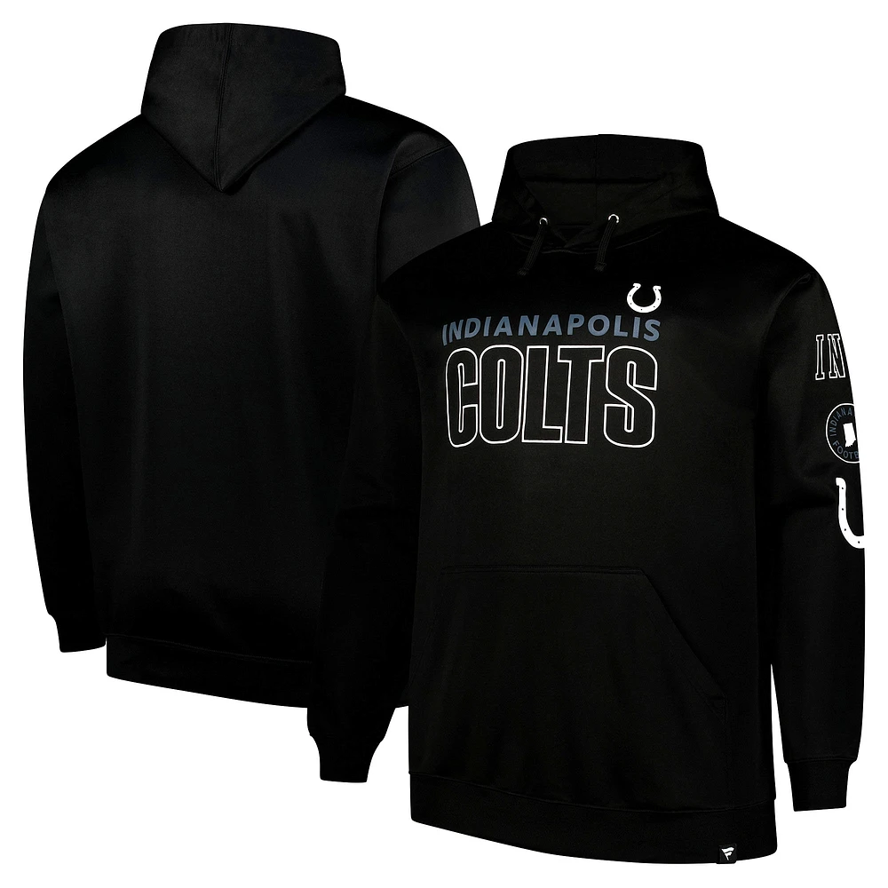 Sweat à capuche en polaire noir Indianapolis Colts Fanatics pour hommes