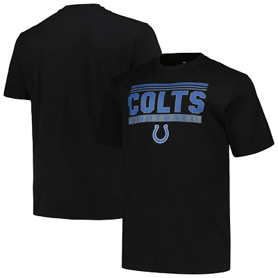 T-shirt pop noir Big & Tall Fanatics pour hommes des Colts d'Indianapolis