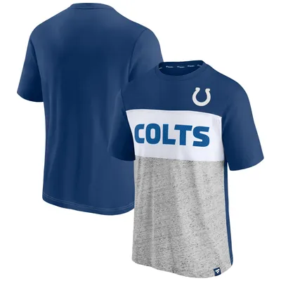 Indianapolis Colts Fanatics Branded Colorblock T-Shirt - Royal/Heathered Gray