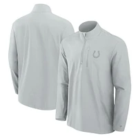 Men's Fanatics Gray Indianapolis Colts Front Office Micro Tonal Quarter-Zip Pullover