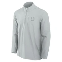 Men's Fanatics Gray Indianapolis Colts Front Office Micro Tonal Quarter-Zip Pullover