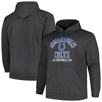 Men's Fanatics Heather Charcoal Indianapolis Colts Big & Tall Pullover Hoodie