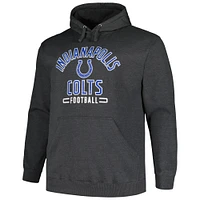 Men's Fanatics Heather Charcoal Indianapolis Colts Big & Tall Pullover Hoodie