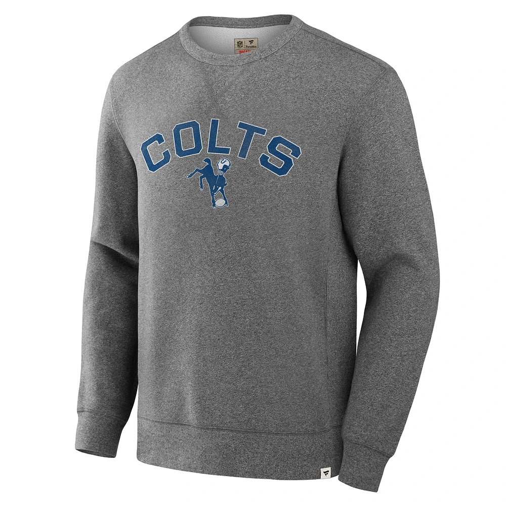 Men's Fanatics  Heather Gray Indianapolis Colts Loop Terry Pullover Sweatshirt