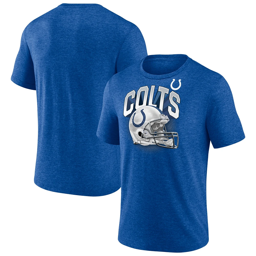 T-shirt à trois mélanges Fanatics Heathered Royal Indianapolis Colts End Around pour hommes