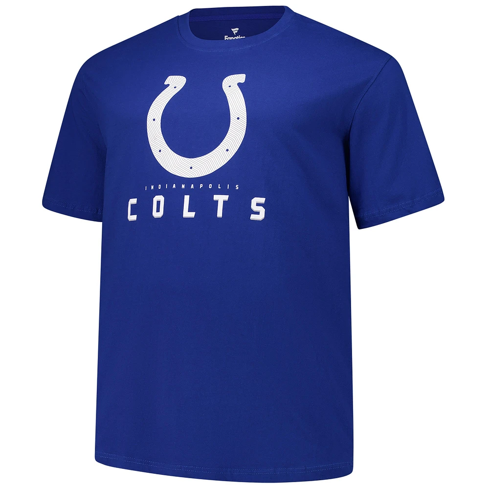 T-shirt coordonné Fanatics Royal Indianapolis Colts pour hommes, grande taille