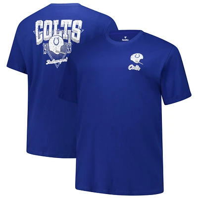 T-shirt rétro avec logo fanatiques Royal Indianapolis Colts pour hommes, de grande taille