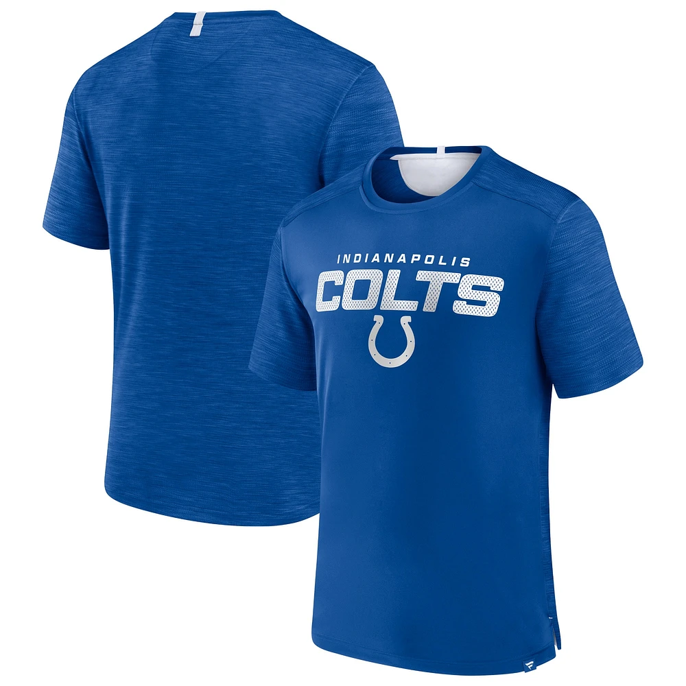 T-shirt Fanatics Royal Indianapolis Colts Defender Evo pour hommes