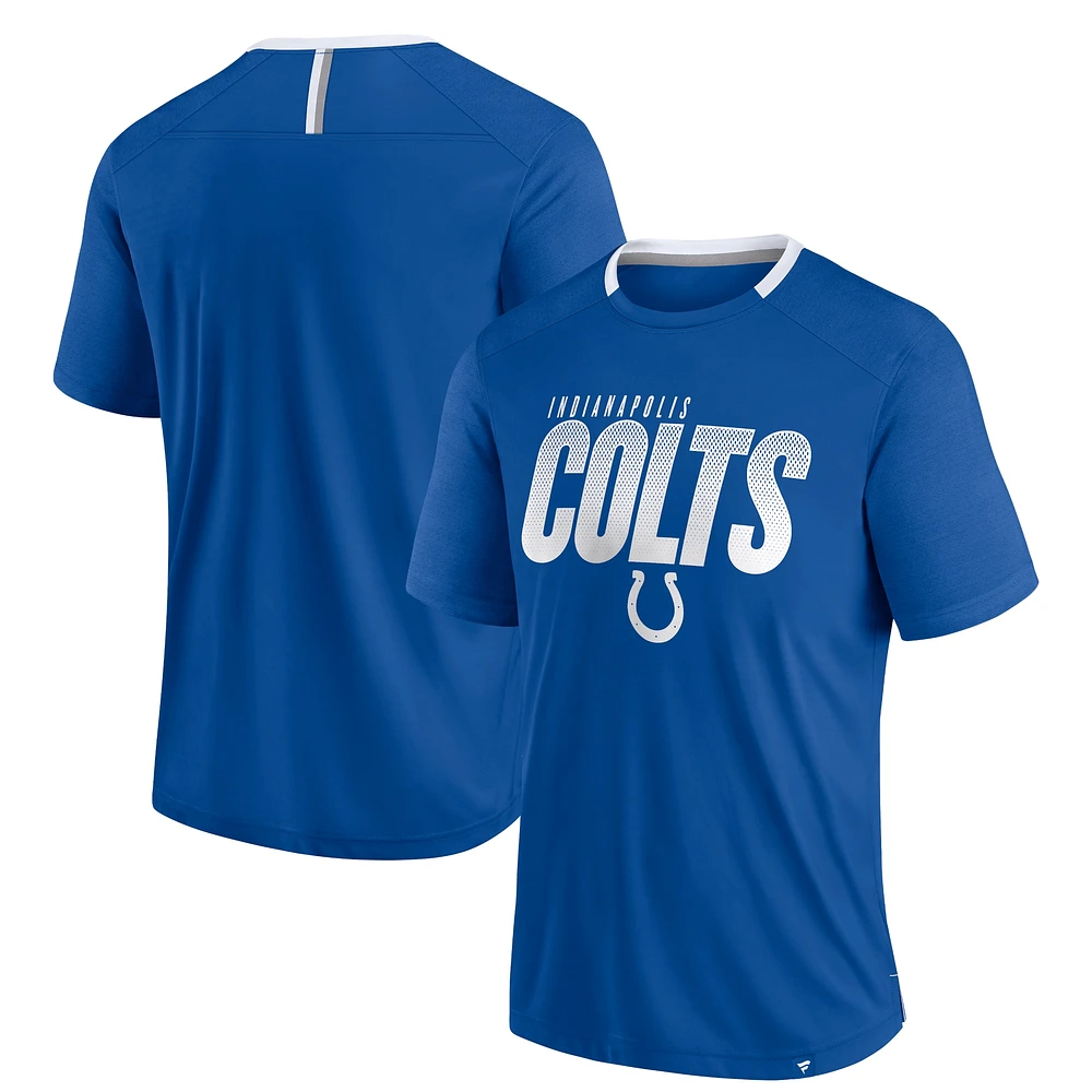 Men's Fanatics Royal Indianapolis Colts Defender Fade Slant T-Shirt