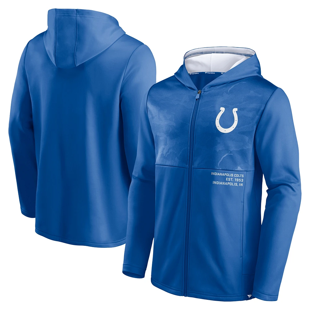 Men's Fanatics Royal Indianapolis Colts Defender Full-Zip Hoodie Jacket