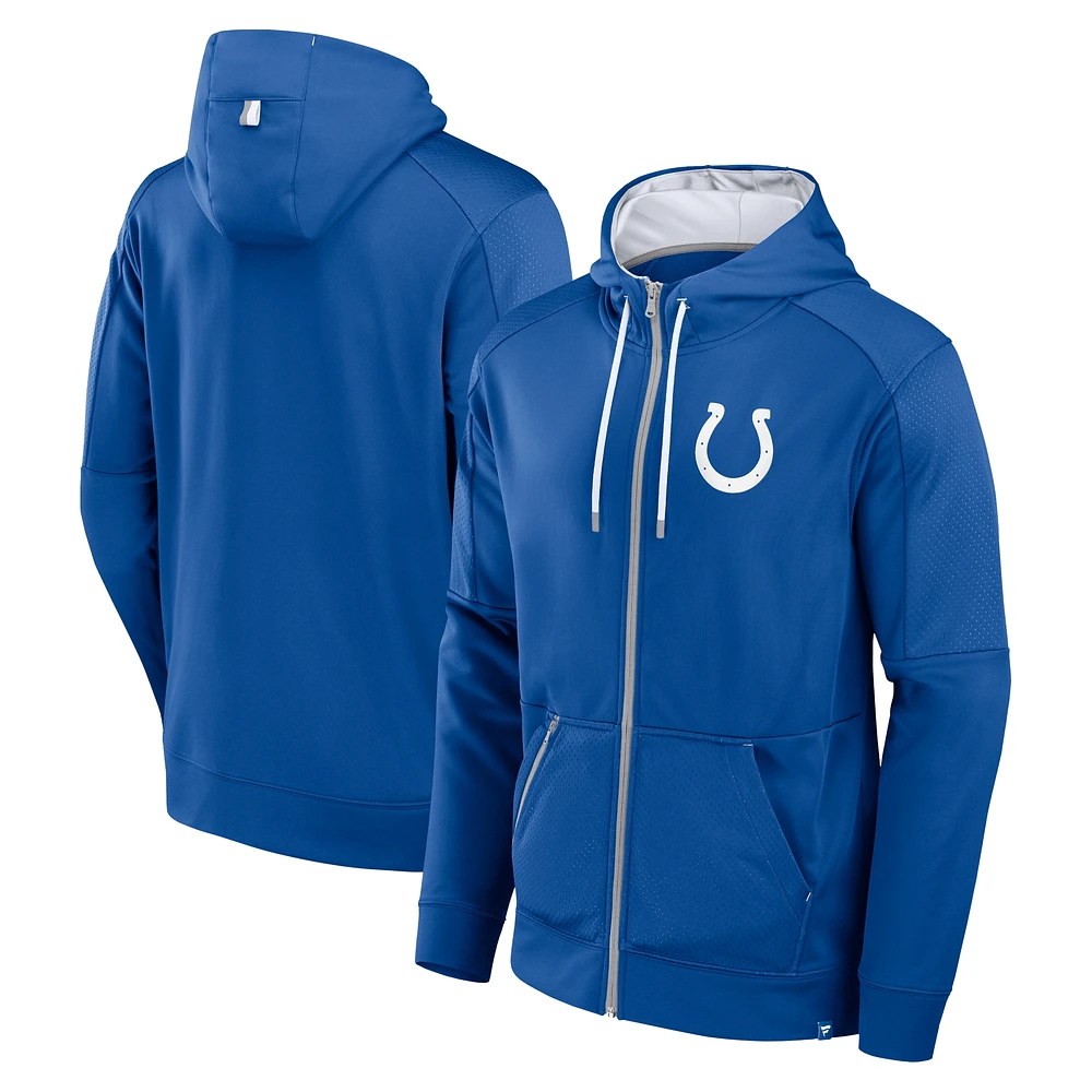 Men's Fanatics Royal Indianapolis Colts Defender Full-Zip Hoodie