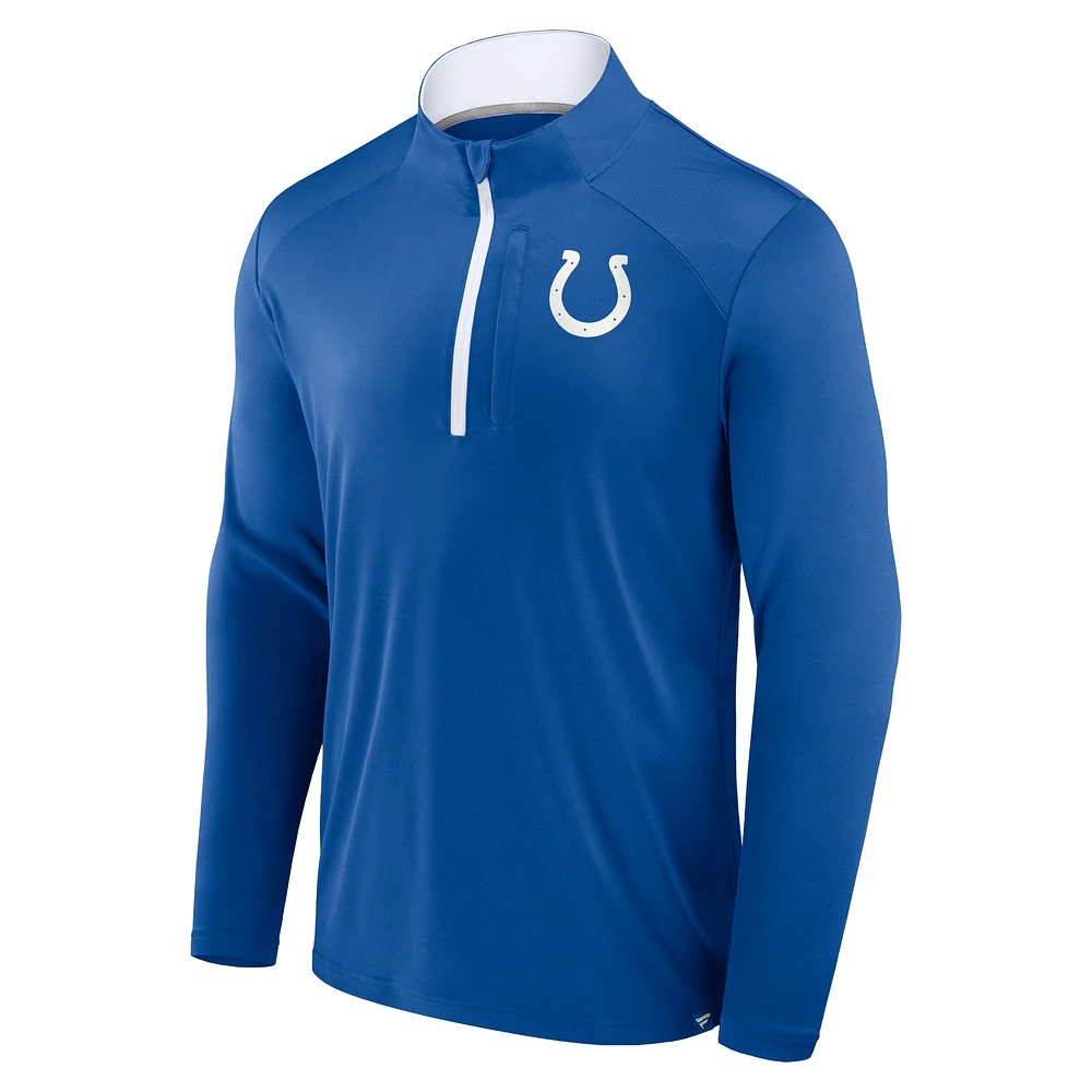 Men's Fanatics Royal Indianapolis Colts Defender Long Sleeve Quarter-Zip Jacket