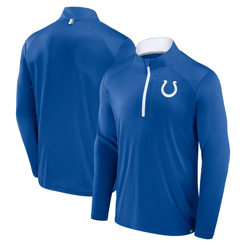 Men's Fanatics Royal Indianapolis Colts Defender Long Sleeve Quarter-Zip Jacket