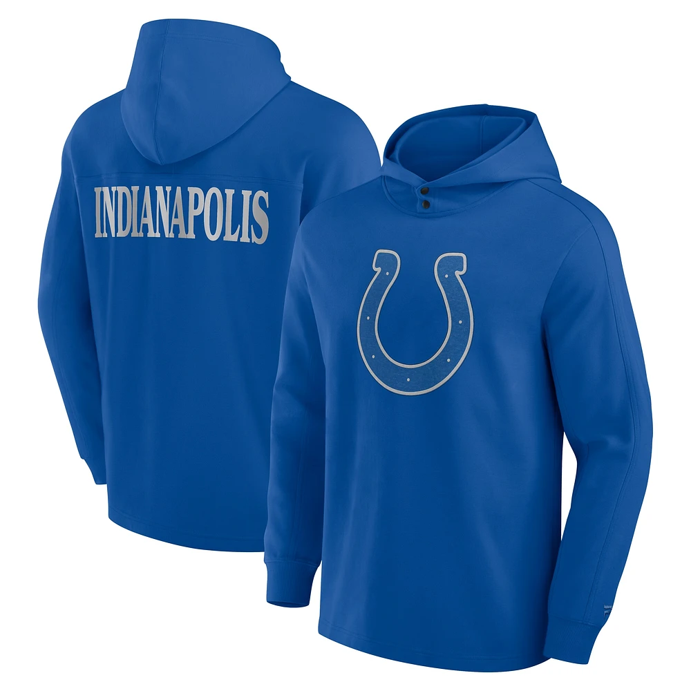 T-shirt à capuche manches longues pour hommes Fanatics Royal Indianapolis Colts Elements Blaze Tri-Blend