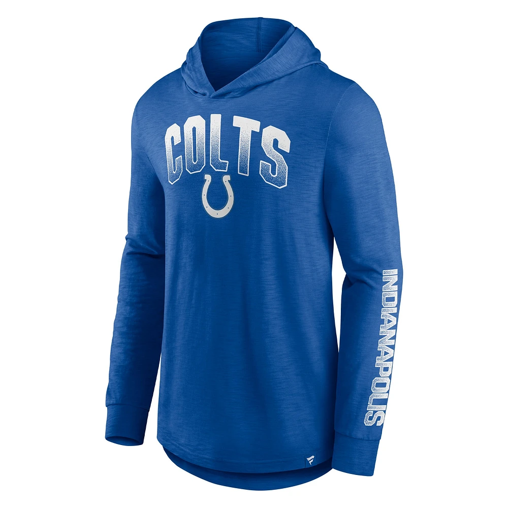 Men's Fanatics Royal Indianapolis Colts Front Runner Long Sleeve Hooded T-Shirt