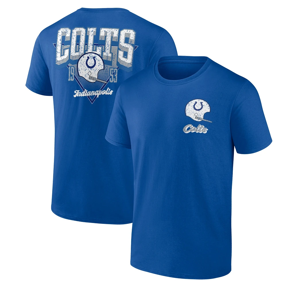 T-shirt Fanatics Royal Indianapolis Colts pour homme Never Over