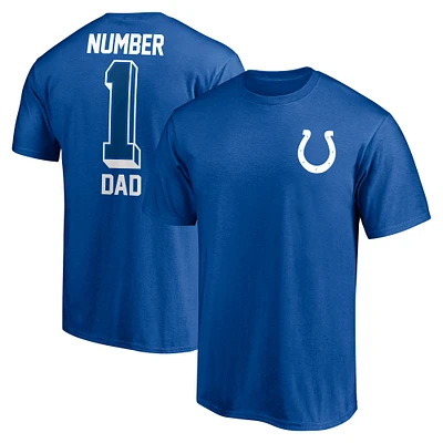 Men's Fanatics Royal Indianapolis Colts #1 Dad T-Shirt