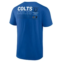 T-shirt Fanatics Royal Indianapolis Colts pour homme avec statistiques répétées