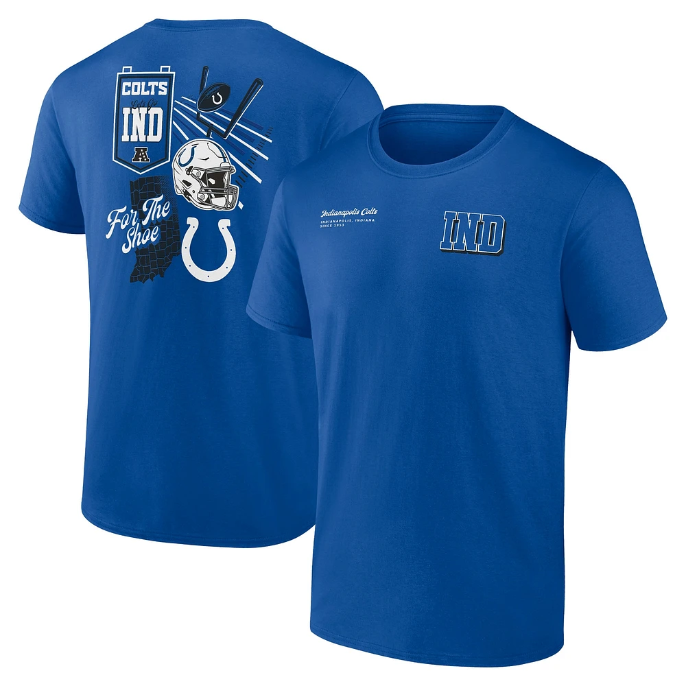 T-shirt Fanatics Royal Indianapolis Colts Split Zone pour hommes