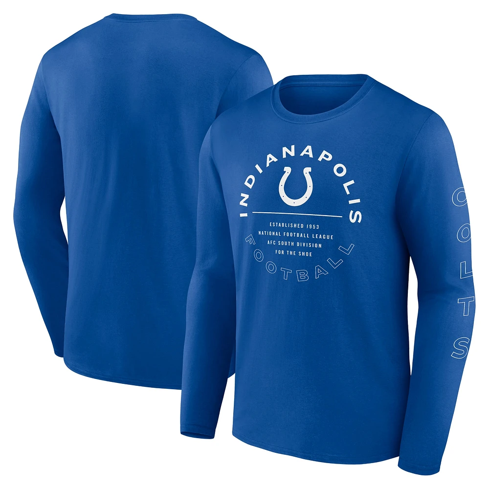 T-shirt à manches longues Fanatics Royal Indianapolis Colts pour hommes