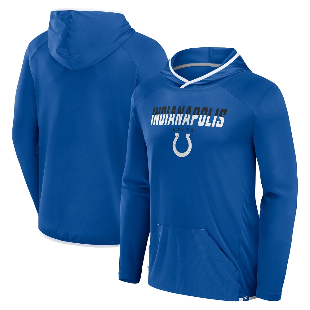 T-shirt à manches longues et capuche transitionnel pour homme Fanatics Royal Indianapolis Colts