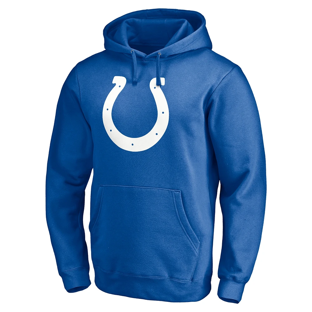 Men's Fanatics Shaquille Leonard Royal Indianapolis Colts Player Icon Name & Number Fitted Pullover Hoodie