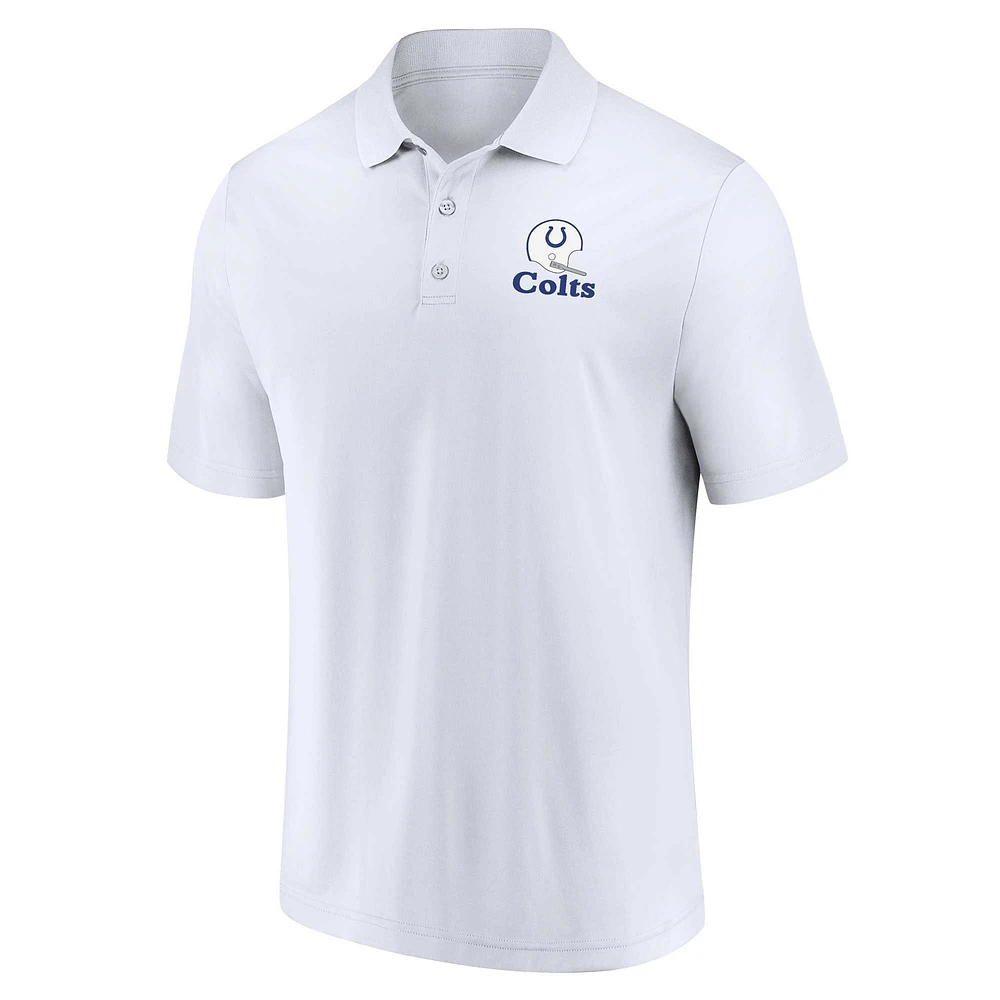 Men's Fanatics White/Royal Indianapolis Colts Throwback Two-Pack Polo Set