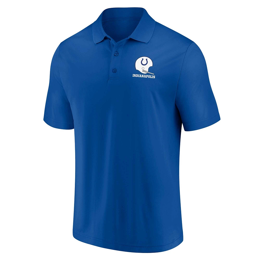 Men's Fanatics White/Royal Indianapolis Colts Throwback Two-Pack Polo Set