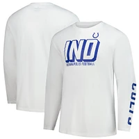 T-shirt à manches longues Fanatics pour hommes, blanc, Indianapolis Colts