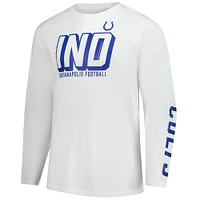 T-shirt à manches longues Fanatics pour hommes, blanc, Indianapolis Colts