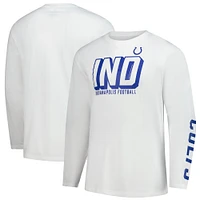 T-shirt à manches longues Fanatics pour hommes, blanc, Indianapolis Colts