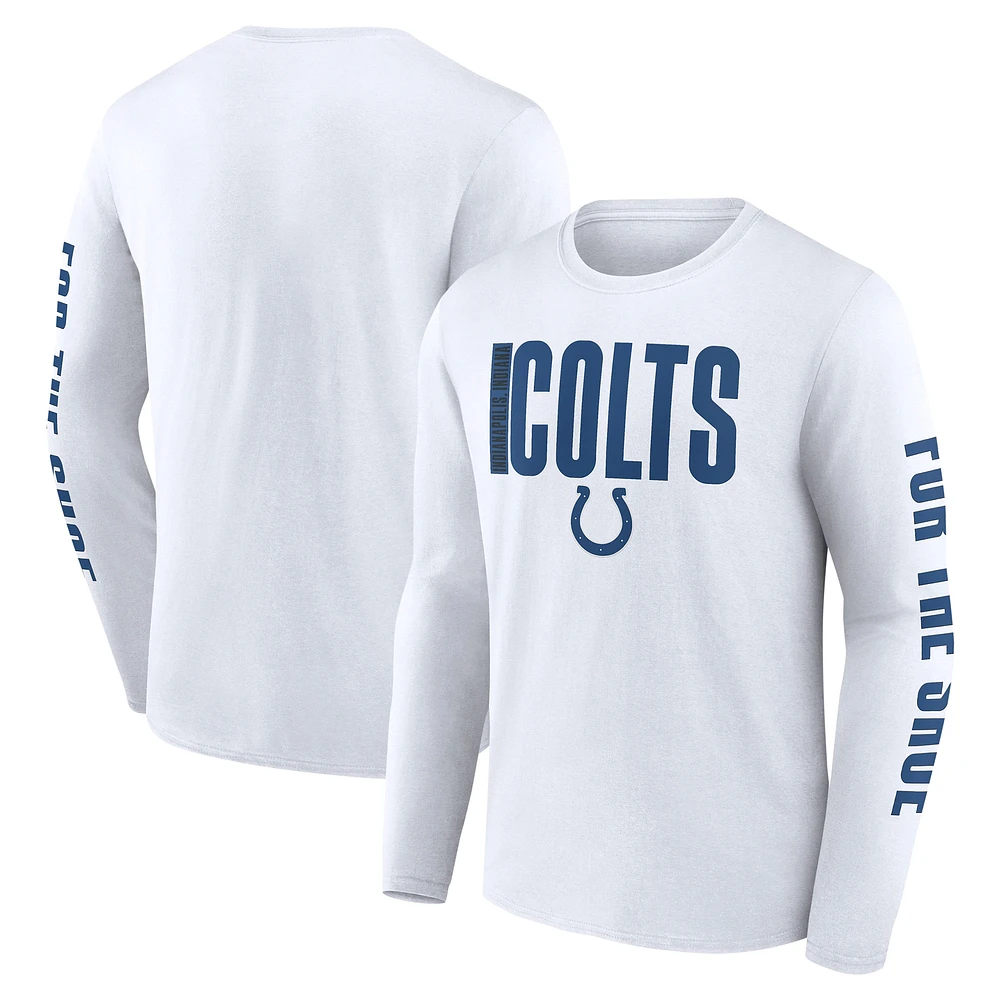 T-shirt à manches longues Fanatics Vision pour homme, blanc, Indianapolis Colts