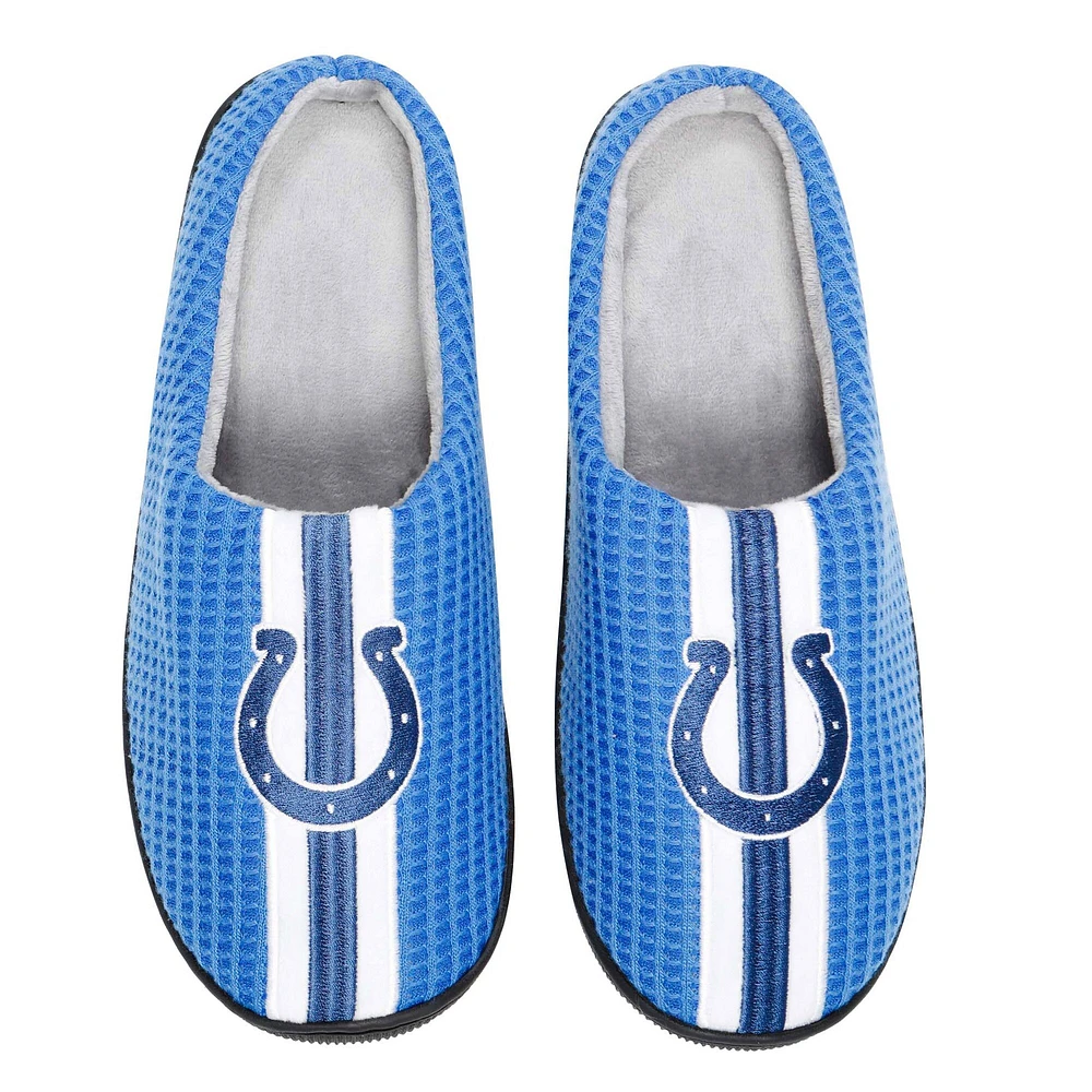 Chaussons à glissière en mousse mémoire de forme FOCO Royal Indianapolis Colts pour hommes