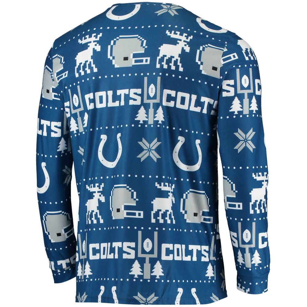 Men's FOCO Royal Indianapolis Colts Wordmark Ugly - Pajama Set