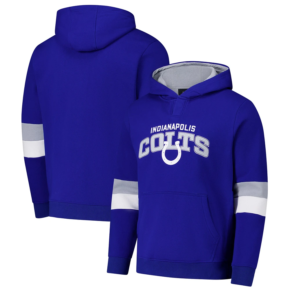 Men's G-III Sports by Carl Banks Royal/Silver Indianapolis Colts Adaptive Faceoff Pullover Hoodie